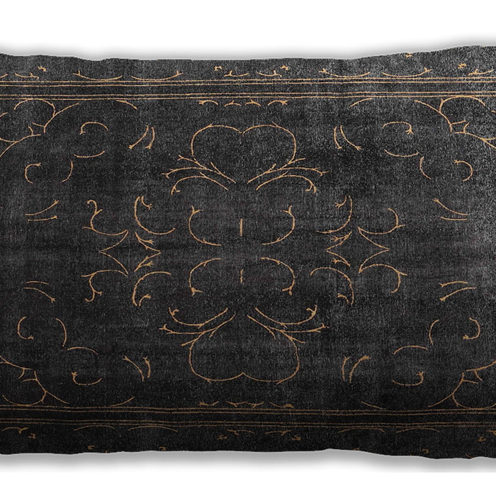 Traditional Classic Rectangular Charcoal Black Lumbar Throw Pillow, 13 inch by 19 inch, lbtr4262