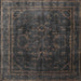 Square Traditional Charcoal Black Persian Rug, tr4262