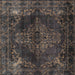 Square Traditional Charcoal Black Persian Rug, tr4263