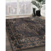 Traditional Charcoal Black Persian Rug in Family Room, tr4263