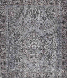 Machine Washable Traditional Dark Gray Rug, wshtr4266