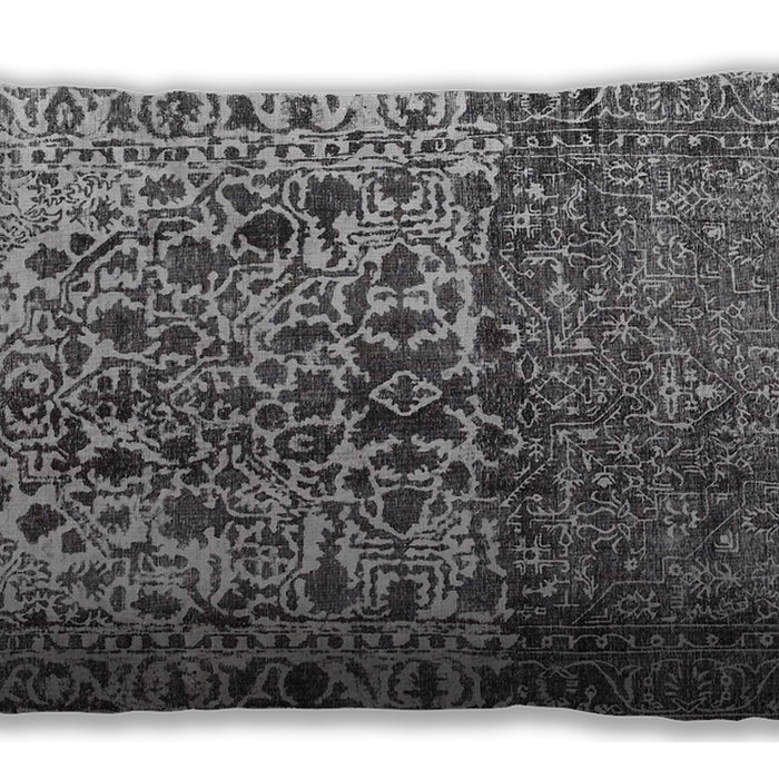 Traditional Classic Rectangular Dark Gray Lumbar Throw Pillow, 13 inch by 19 inch, lbtr4269