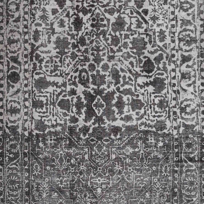 Machine Washable Traditional Dark Gray Rug, wshtr4269