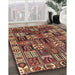 Traditional Saffron Red Persian Rug in Family Room, tr426