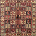 Square Traditional Saffron Red Persian Rug, tr426