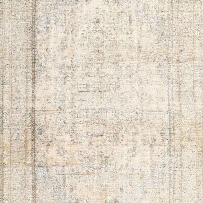 Machine Washable Traditional Gold Rug, wshtr4270