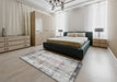 Machine Washable Traditional Gunmetal Gray Rug in a Bedroom, wshtr4271