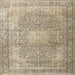 Square Traditional Dark Almond Brown Persian Rug, tr4273