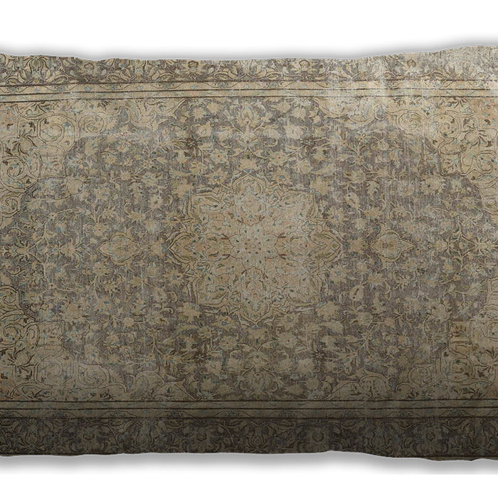 Traditional Classic Rectangular Dark Almond Brown Lumbar Throw Pillow, 13 inch by 19 inch, lbtr4273