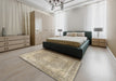 Traditional Dark Almond Brown Persian Rug in a Bedroom, tr4273