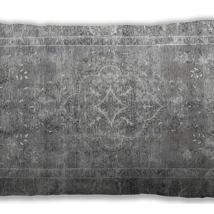 Traditional Classic Rectangular Gray Lumbar Throw Pillow, 13 inch by 19 inch, lbtr4274