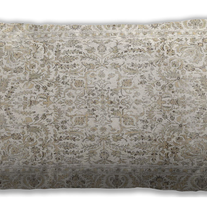 Traditional Classic Rectangular Tan Brown Lumbar Throw Pillow, 13 inch by 19 inch, lbtr4276