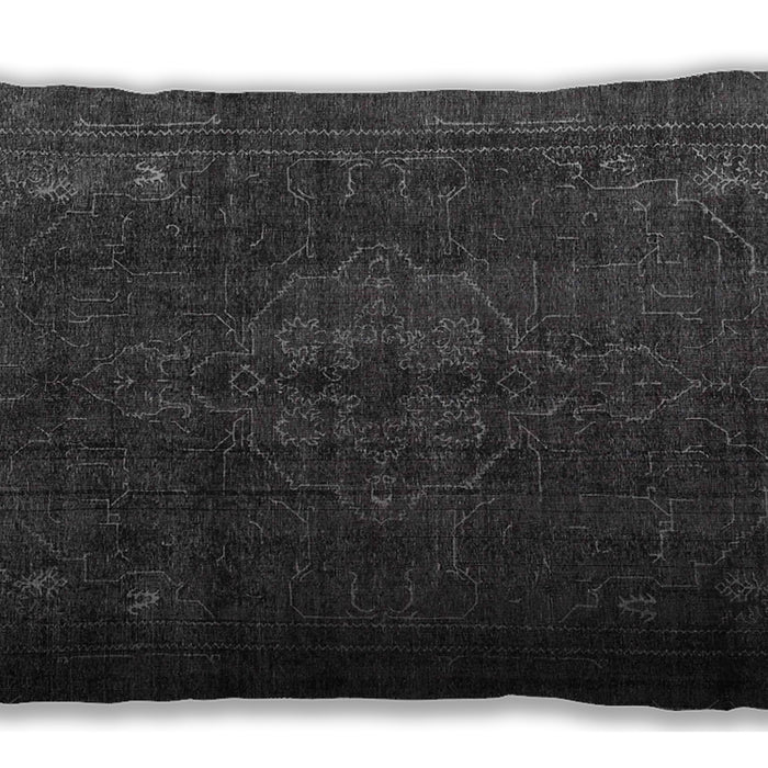 Traditional Classic Rectangular Carbon Gray Lumbar Throw Pillow, 13 inch by 19 inch, lbtr4277
