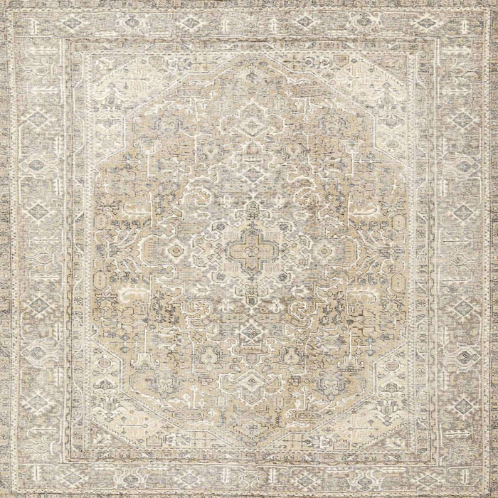 Square Traditional Light French Beige Brown Persian Rug, tr4278