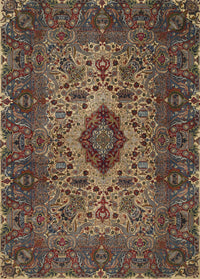 Machine Washable Traditional Dark Almond Brown Rug, wshtr427