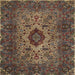 Square Traditional Dark Almond Brown Persian Rug, tr427
