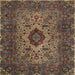 Round Machine Washable Traditional Dark Almond Brown Rug, wshtr427