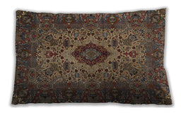 Traditional Classic Rectangular Dark Almond Brown Lumbar Throw Pillow, 13 inch by 19 inch, lbtr427