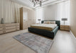 Machine Washable Traditional Dark Gray Rug in a Bedroom, wshtr4280