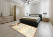 Machine Washable Traditional Gold Rug in a Bedroom, wshtr4282