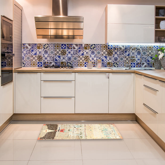 Machine Washable Traditional Gold Rug in a Kitchen, wshtr4282