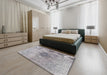 Traditional Platinum Silver Gray Persian Rug in a Bedroom, tr4283