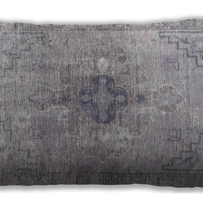 Traditional Classic Rectangular Platinum Silver Gray Lumbar Throw Pillow, 13 inch by 19 inch, lbtr4283