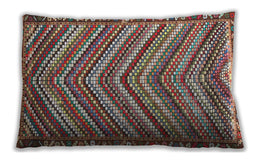 Traditional Classic Rectangular Brown Red Lumbar Throw Pillow, 13 inch by 19 inch, lbtr4286
