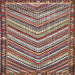 Square Traditional Brown Red Southwestern Rug, tr4286