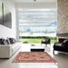 Square Machine Washable Traditional Sandy Brown Rug in a Living Room, wshtr4287