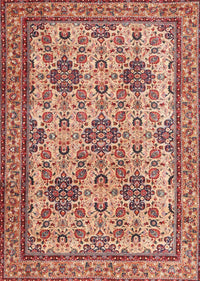 Machine Washable Traditional Sandy Brown Rug, wshtr4287