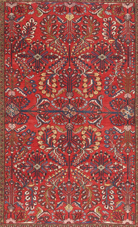 Machine Washable Traditional Rust Pink Rug, wshtr4288