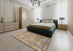 Machine Washable Traditional Sienna Brown Rug in a Bedroom, wshtr4289