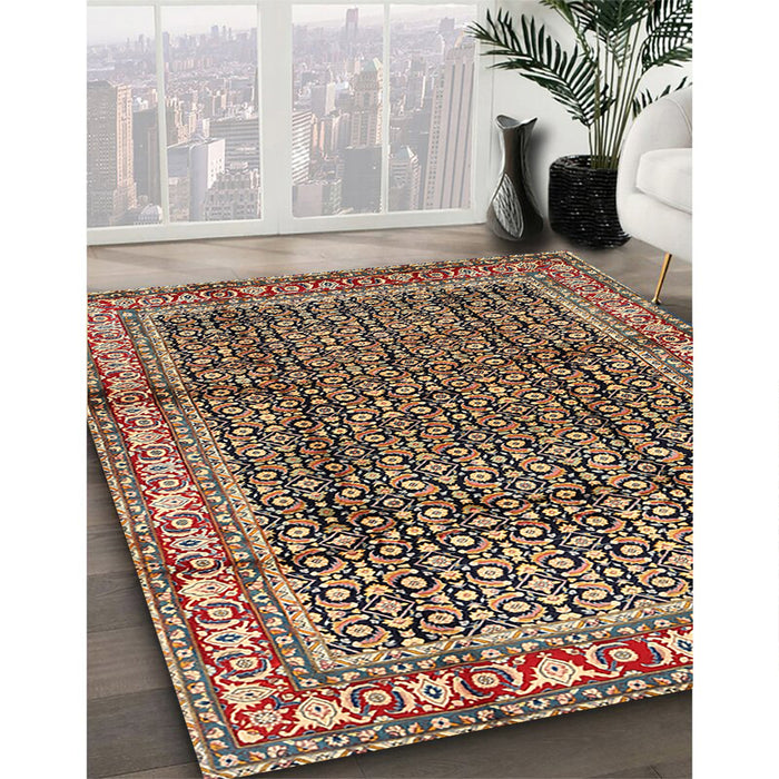 Traditional Red Persian Rug in Family Room, tr428