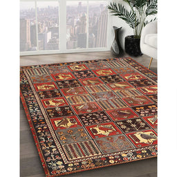 Traditional Saffron Red Persian Rug in Family Room, tr4290