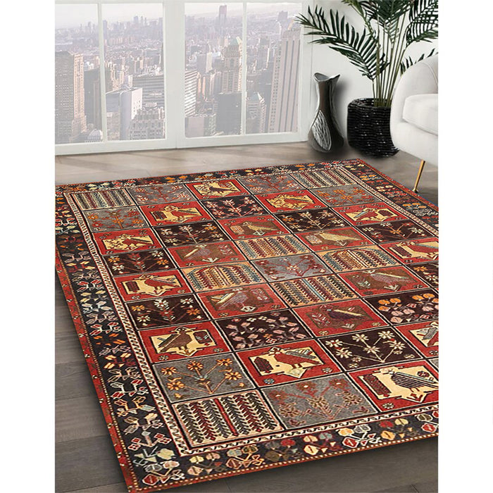 Machine Washable Traditional Saffron Red Rug in a Family Room, wshtr4290