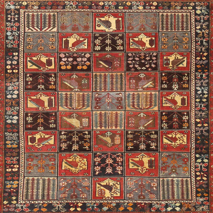 Round Machine Washable Traditional Saffron Red Rug, wshtr4290