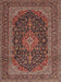 Machine Washable Traditional Orange Salmon Pink Rug, wshtr4291