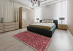 Traditional Orange Salmon Pink Persian Rug in a Bedroom, tr4292