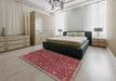 Machine Washable Traditional Orange Salmon Pink Rug in a Bedroom, wshtr4292