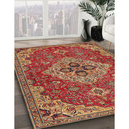 Traditional Brown Persian Rug in Family Room, tr4293