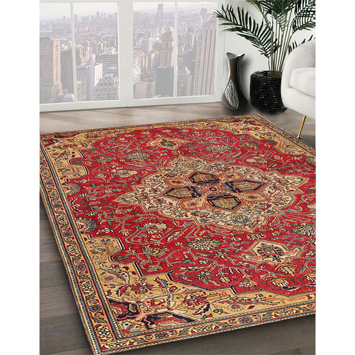 Traditional Brown Persian Rug in Family Room, tr4293
