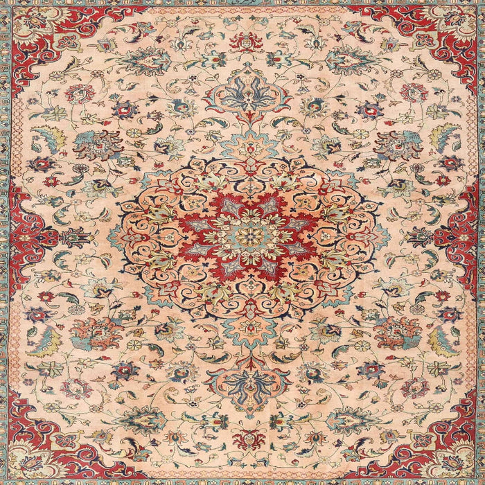 Square Traditional Gold Brown Persian Rug, tr4294