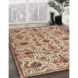 Traditional Sienna Brown Persian Rug in Family Room, tr4295