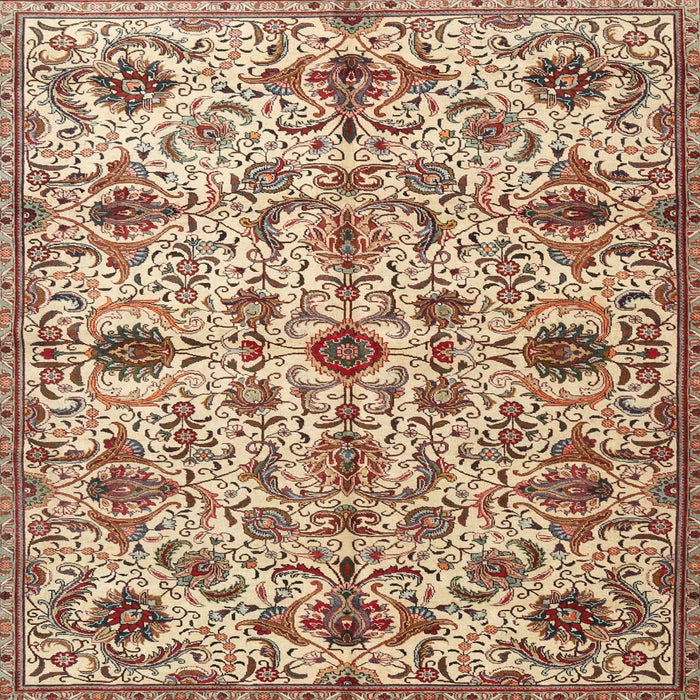 Round Machine Washable Traditional Sienna Brown Rug, wshtr4295