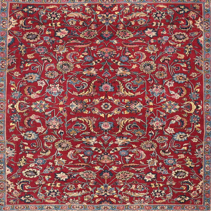 Square Traditional Orange Salmon Pink Persian Rug, tr4297