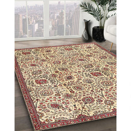 Traditional Sienna Brown Persian Rug in Family Room, tr4298