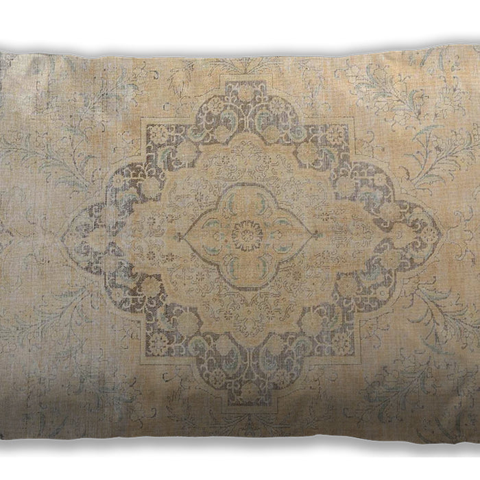 Traditional Classic Rectangular Deep Peach Orange Lumbar Throw Pillow, 13 inch by 19 inch, lbtr4299