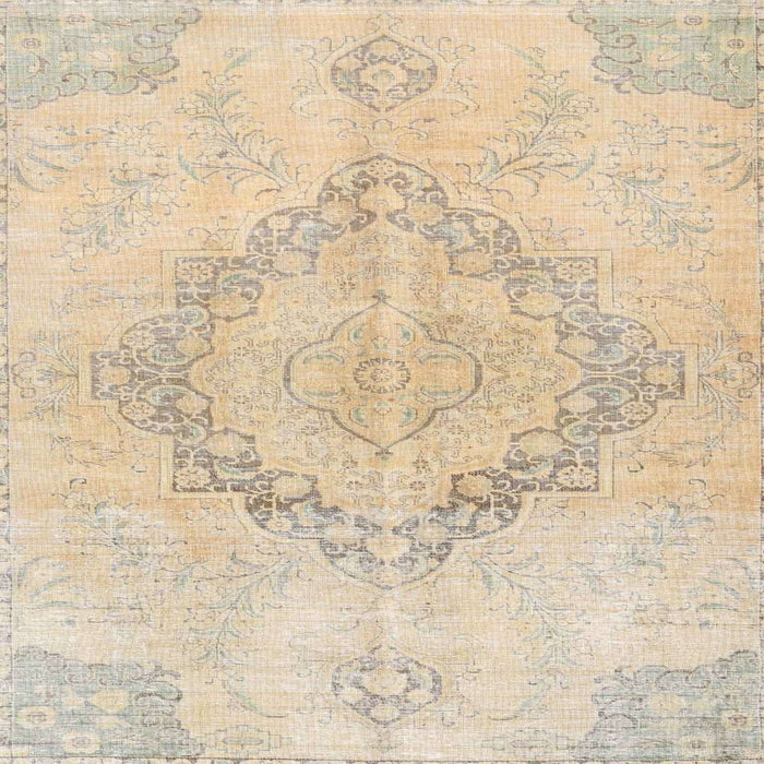 Square Traditional Deep Peach Orange Persian Rug, tr4299