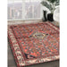 Traditional Brown Red Persian Rug in Family Room, tr429